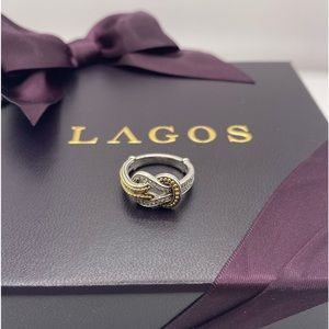 LAGOS Newport Two Tone Knot Ring Size 8